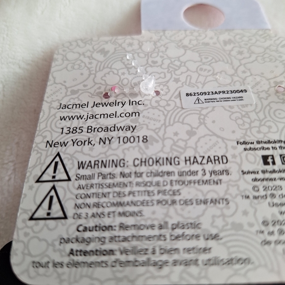 HELLO KITTY LUGGAGE TAG RUBBER SCHOOL ID BACKPACK  BAG SANRIO TRAVEL SET OF 2 - Picture 4 of 5